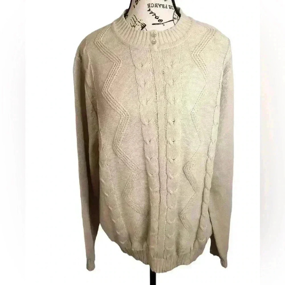Salon Studio Women’s Tan Cable Knit Sweater XL - Picture 1 of 4